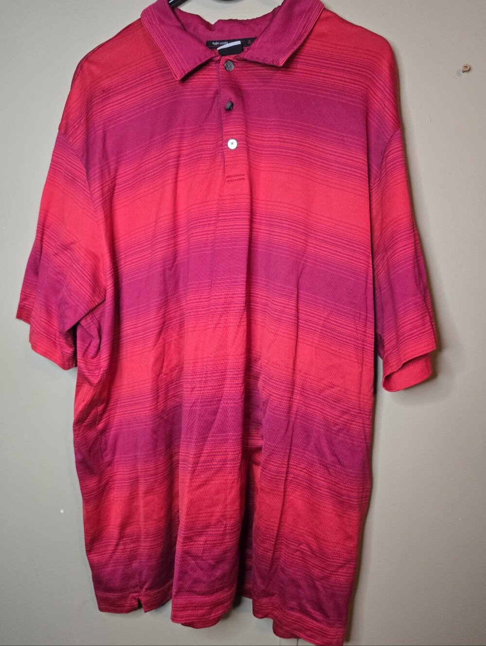 Men's Gradient Pink-Red Polo Shirt - Short Sleeve